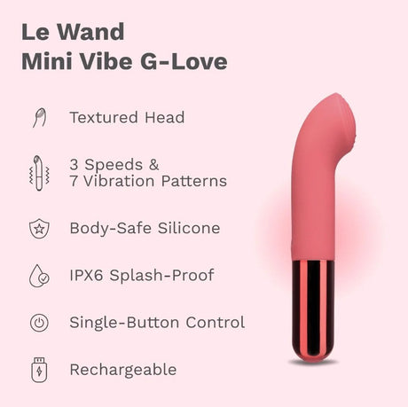 LE Wand Mini Vibe G-Love G-Spot Vibrator, Rechargeable - LW8022
