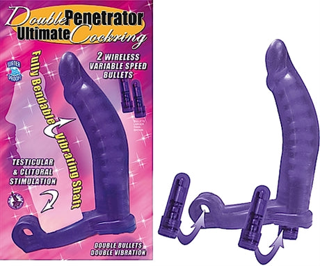 Nasstoys Double Penetrator Multi‑Speed Cockring — Purple - NW2130-2