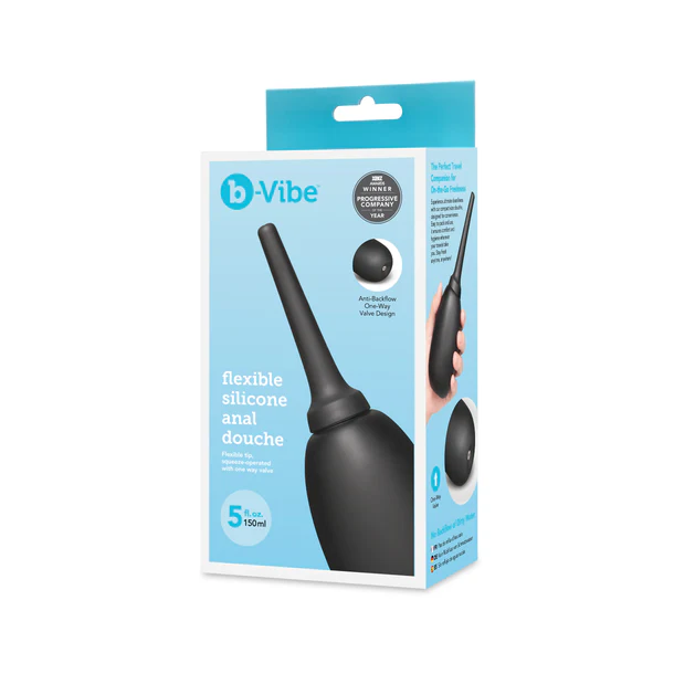 b-Vibe Flexible Silicone Anal Douche, Compact 5 fl. oz - BV7858