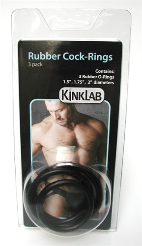 Kinklab Rubber Cock Rings — 3 Pack - KL-673
