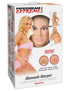 Pipedream Extreme Dollz Hannah Harper Life-Size Inflatable Love Doll, Pink - PDRD300