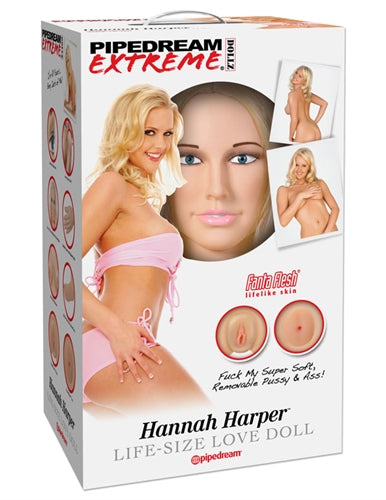 Pipedream Extreme Dollz Hannah Harper Life-Size Inflatable Love Doll, Pink - PDRD300