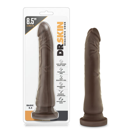 Blush Dr. Skin Basic 8.5 Dildo — Chocolate, 8 in Insertable - BL-15056