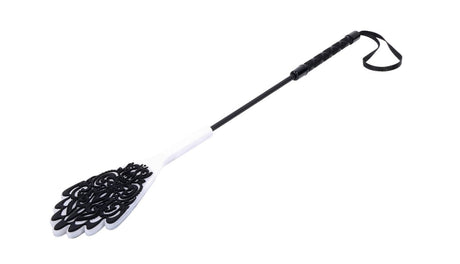 Sex & Mischief Lace Silicone Crop — Black, 19in (50cm) - SS10108