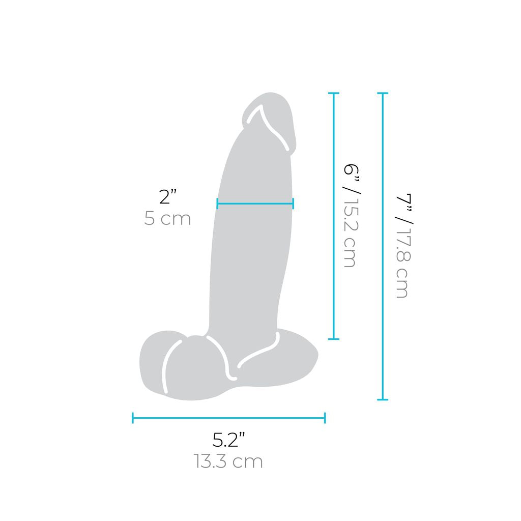 b-Vibe Slipskin Girthy Realistic Silicone Dildo — 7in Mocha - BV3523