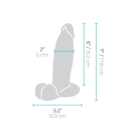 b-Vibe Slipskin Girthy Realistic Silicone Dildo — 7in Mocha - BV3523