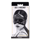Sex & Mischief Veiled Vision Lace Blindfold — Black - SS10100