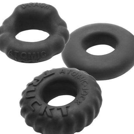 Oxballs Bonemaker 3-Pack Cockring Kit — Night Edition Black - OX-3061-NGT