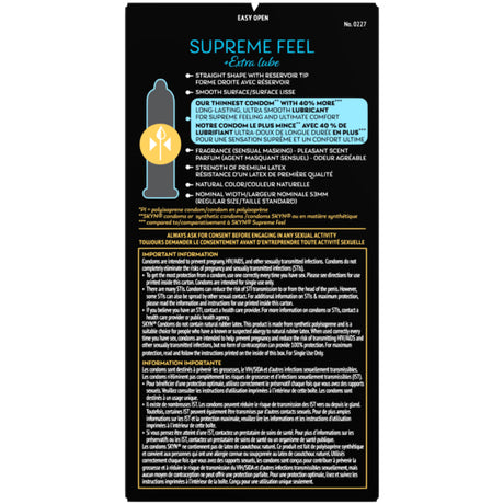 Paradise Marketing SKYN Supreme Feel Extra Lube Condoms — 8 Pack - PM0227