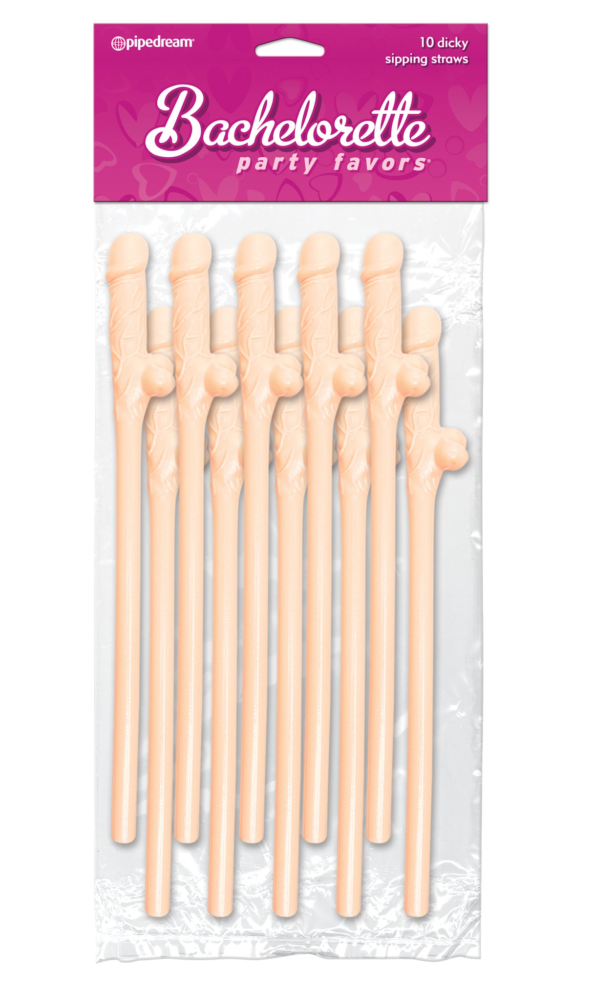 Pipedream Dicky Sipping Straws — Light, 10 Piece - PD6203-01