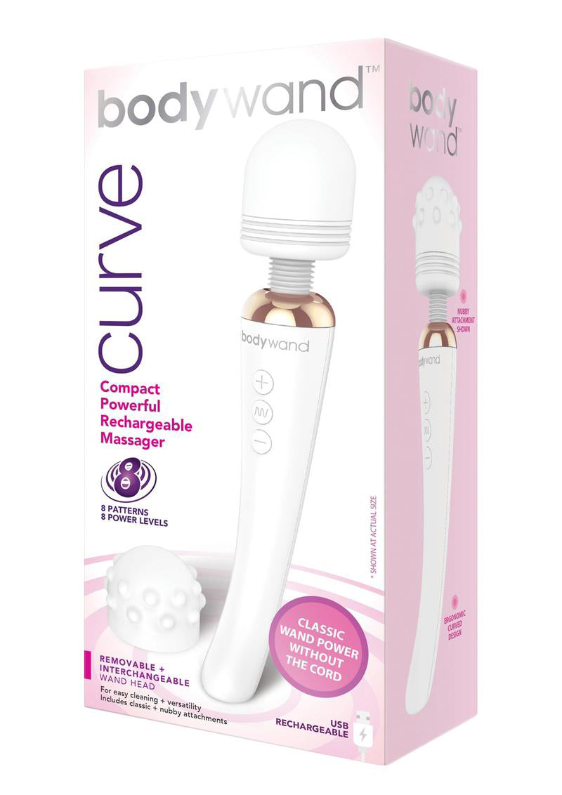 Bodywand Curve Rechargeable Wand Vibrator — White - X-BW150