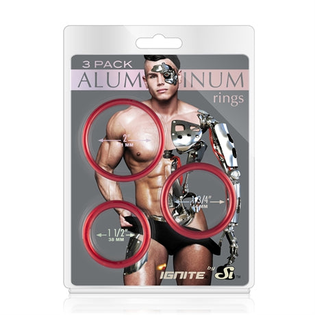 "Aluminum Ring - Hellfire Red - 3 Pack - 2, 1.75, 1.5 Inch SI-95153"