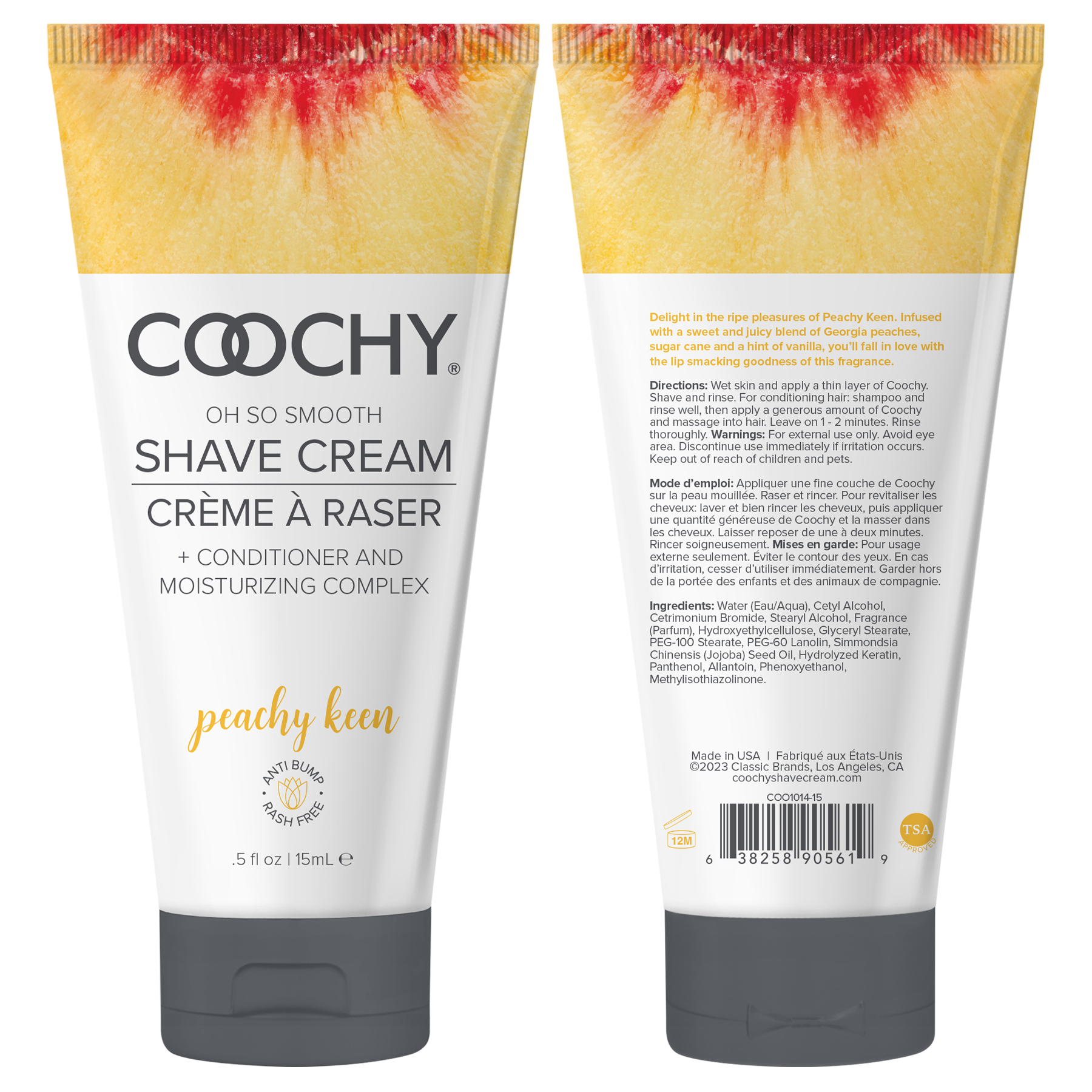 Coochy Shave Cream - PEACHY KEEN tube 0.5 fl oz | 15mL by Coochy