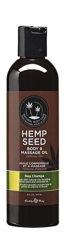 Hemp Seed Massage and Body Oil - Nag Champa - - 8 Fl. Oz./ 237ml