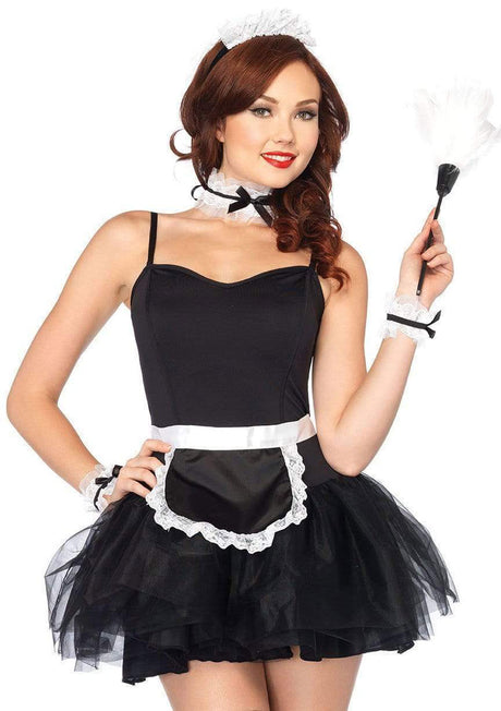 Leg Avenue Lace French Maid Costume Kit - Black - LA-A1971
