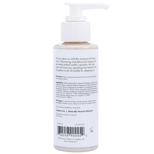 CG GLOW Gold Shimmer Lotion — Vanilla Cupcake, 4 oz (118 mL) - CGC1301-04