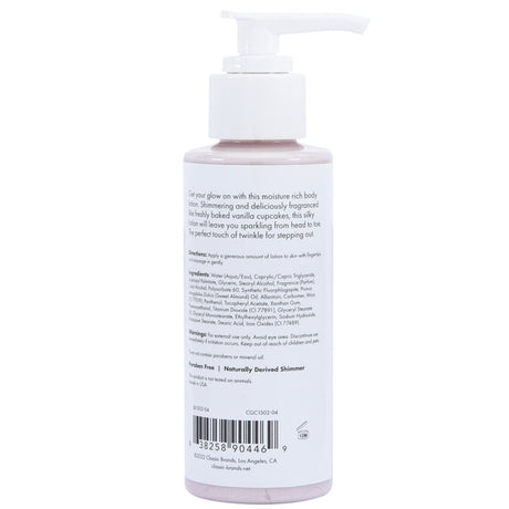 CG GLOW Pink Shimmer Lotion, Vanilla Cupcake Fragrance — 4 oz - CG714