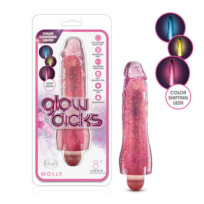 Glow Dicks - Molly Glitter Vibrator - Pink by Blush