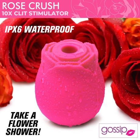 Gossip 10X Rose Crush Silicone Clitoral Stimulator, Magenta - 653078942972