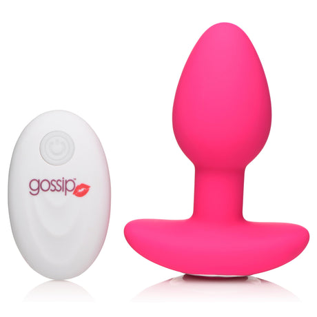 Gossip Pop Rocker 10X Silicone Vibrating Plug with Remote — Magenta - CN-04-0758-50