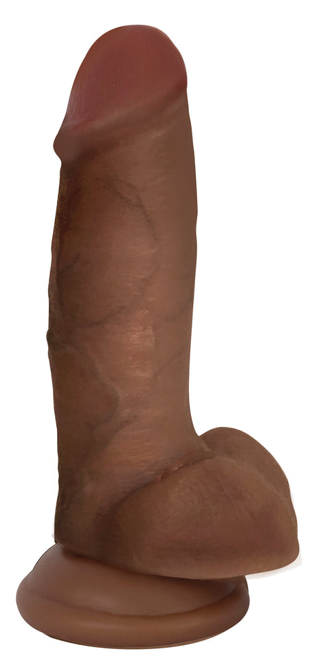 Jock Realistic Dildo with Suction Cup - 6-inch Insertable, Chocolate - 848518057679