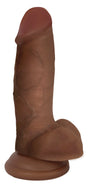 Jock Realistic Dildo with Suction Cup - 6-inch Insertable, Chocolate - 848518057679