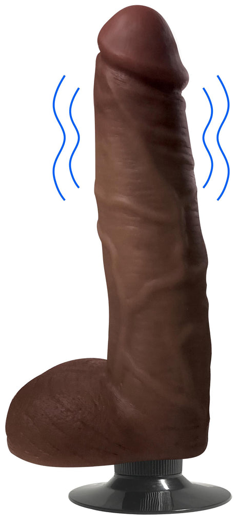 Jock Dark Vibrating Dildo with Balls — 9 Inch, Suction Cup Base - 653078940480