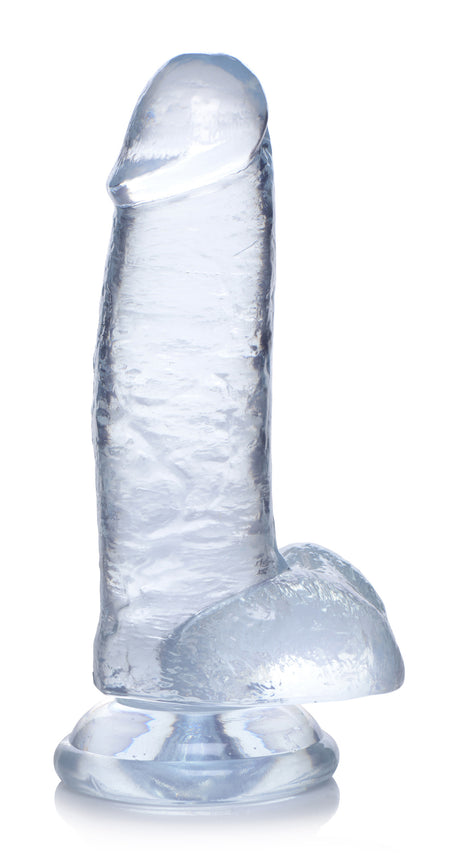 Jock C-Thru Dildo with Balls — Clear TPE, 8 Inch - CN-09-0701-00
