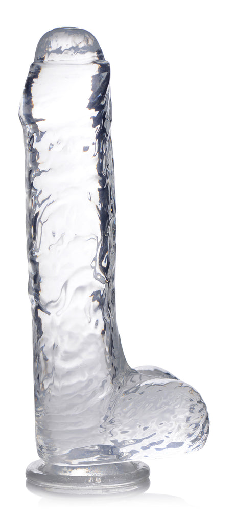 Jock C-Thru Clear Dildo with Balls — 9.8in (7.2in Insertable) - 653078941890