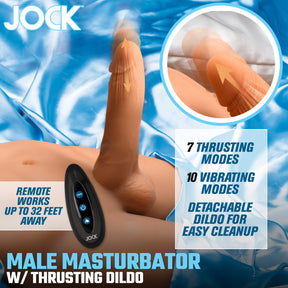 Jock Male Masturbator with Thrusting & Warming USB Dildo - 653078943566
