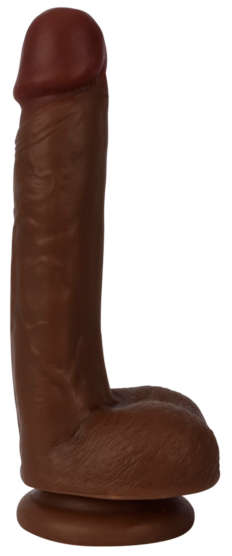 Thinz 7 Inch Slim Dildo with Balls — Dark - 643380985347