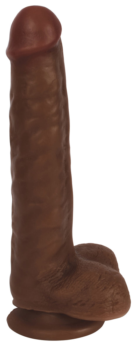 Thinz 8 Inch Slim Dildo with Balls — Dark - 643380985378