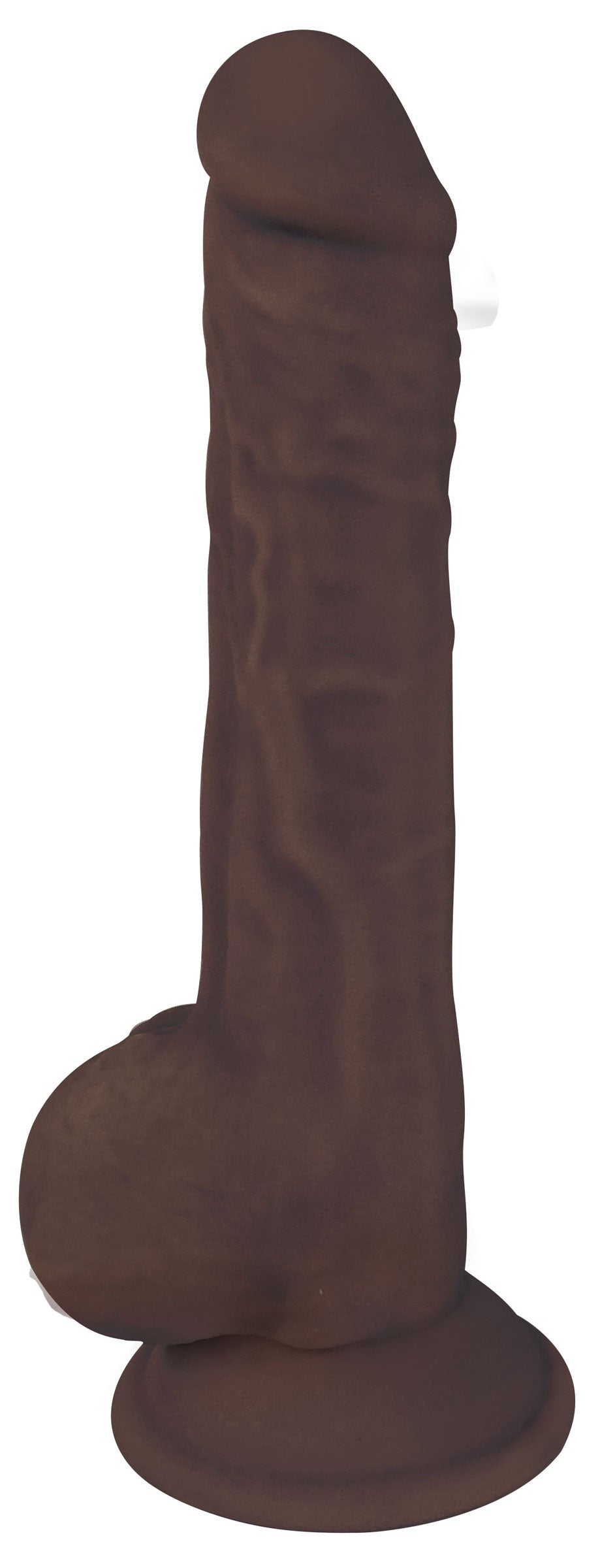 Silexpan Dark Hypoallergenic Silicone Dildo with Balls - 8 Inch by Fleshstixxx
