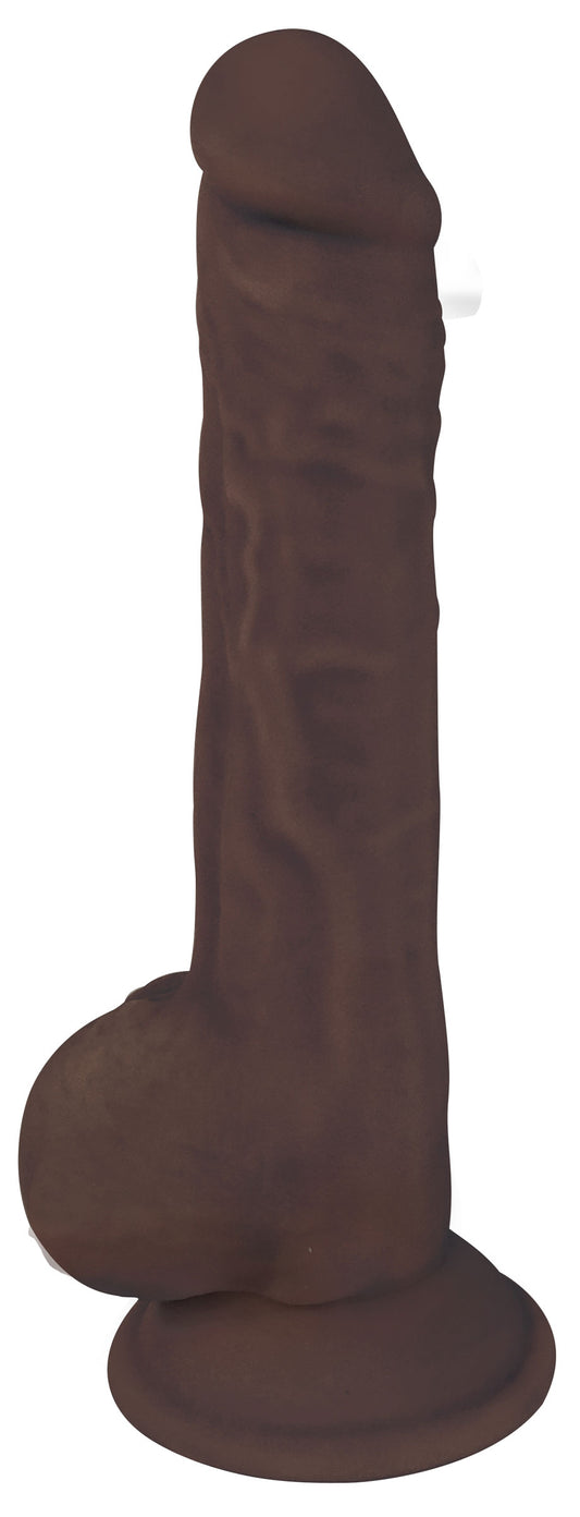 Silexpan Dark Hypoallergenic Silicone Dildo with Balls - 8 Inch by Fleshstixxx