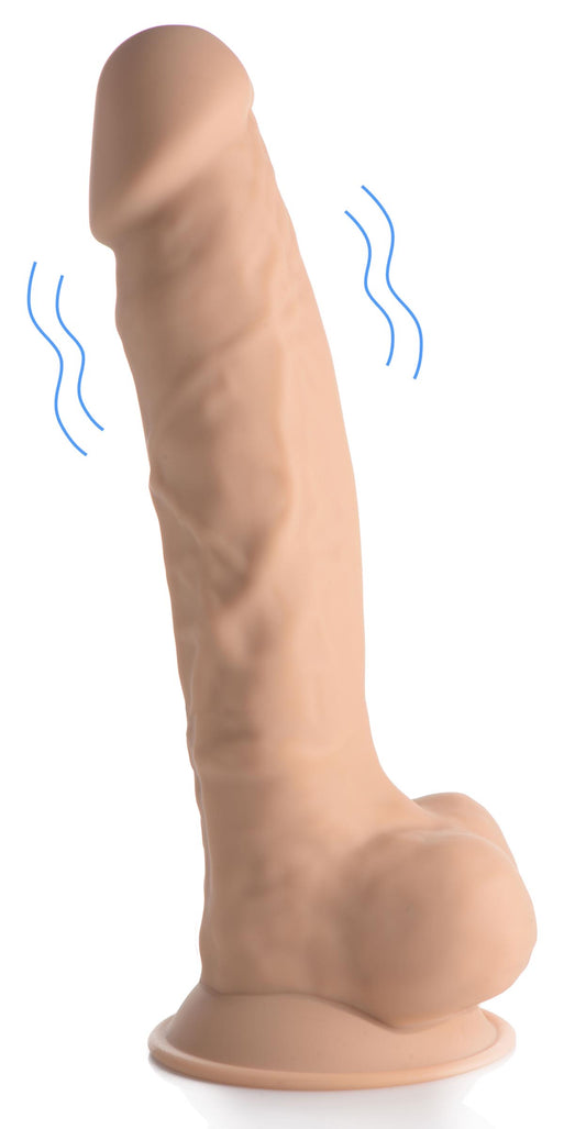 8 Inch Silexpan Hypoallergenic Silicone Vibrating Dildo - Medium by Fleshstixxx