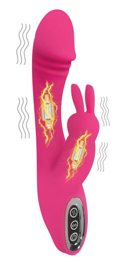 Power Bunnies Flutters G-Spot Rabbit Vibrator — 8in Pink - 653078940374