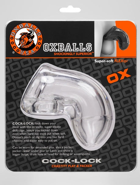 OXBALLS COCK-LOCK Clear Soft SuperFLEX Chastity Cage - OX-AJ1069-CLR