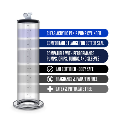 Blush Performance Penis Pump Cylinder, 9 x 1.75 in — Clear - BL-09501