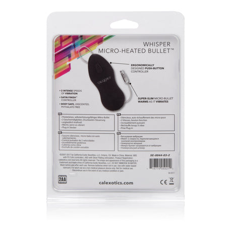 CalExotics Whisper Micro Heated Bullet Vibrator — Black - SE0044032