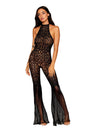 Dreamgirl Flair Leg Bodystocking — One Size, Black - DG-0468BLKOS