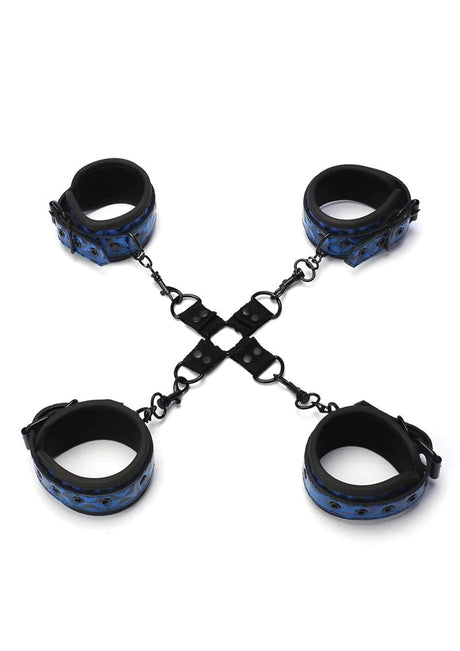 XGEN Diamond Hogtie Restraint Set — Blue, 4 Cuffs - X-WS1006-BLU