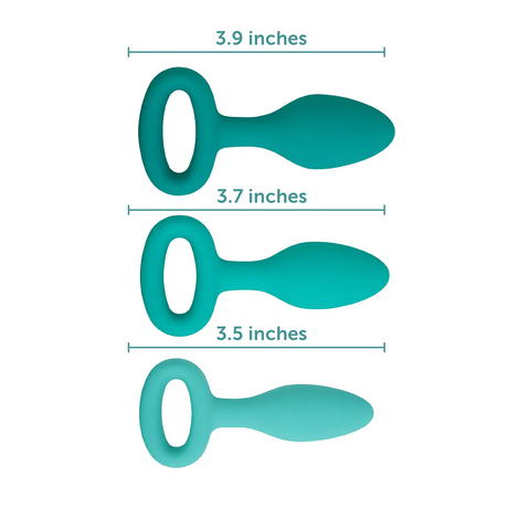 plusOne 3-Piece Silicone Anal Plug Training Set — Progressive Sizes - PO6452