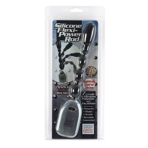Silicone Flexi Power Rod Bendable Beaded Probe - Black by CalExotics