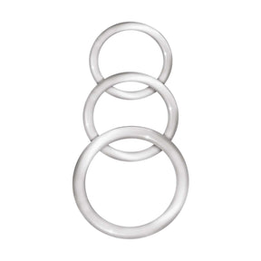 Nasstoys Enhancer Silicone Cockring Set — Clear (3 Sizes) - NW3057
