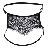 Sex & Mischief Veiled Vision Lace Blindfold — Black - SS10100