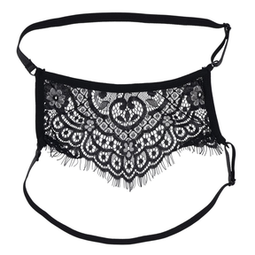 Sex & Mischief Veiled Vision Lace Blindfold — Black - SS10100