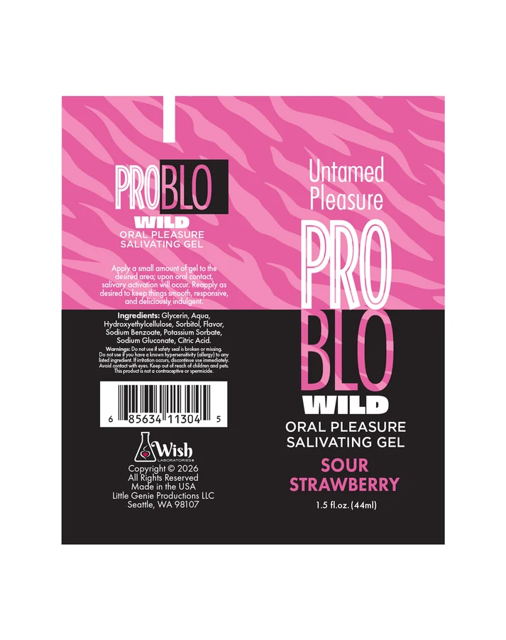 Little Genie Problo Wild Oral Pleasure Gel, Sour Strawberry 1.5 oz - LG-BT.544