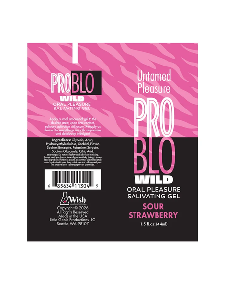 Little Genie Problo Wild Oral Pleasure Gel, Sour Strawberry 1.5 oz - LG-BT.544