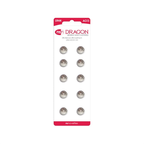nsnovelties Dragon AG13 (LR44) Alkaline Batteries — 10 Pack - NSN2010-40