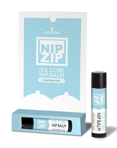 Nip Zip Ice Cube Nip Balm - Chocolate Mint - Tube Carded by Sensuva